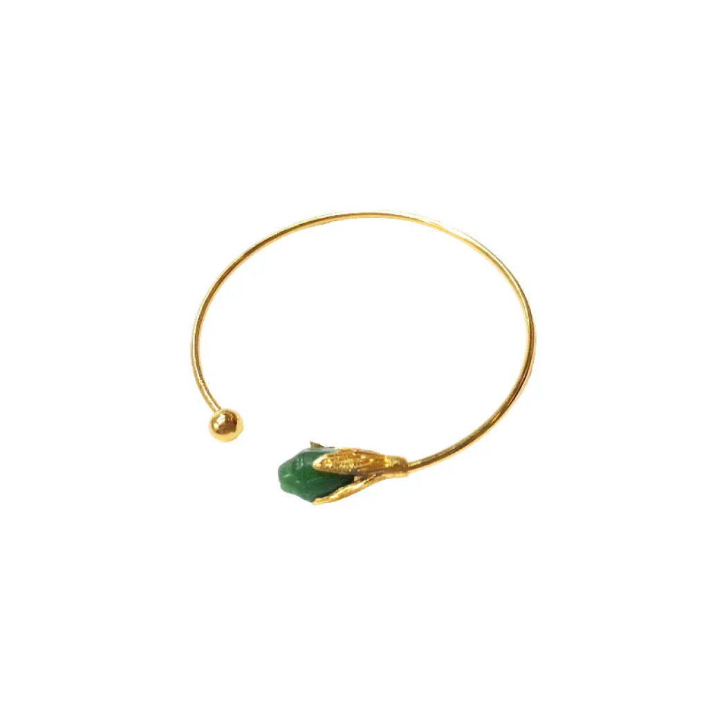 Pulsera dorada jade