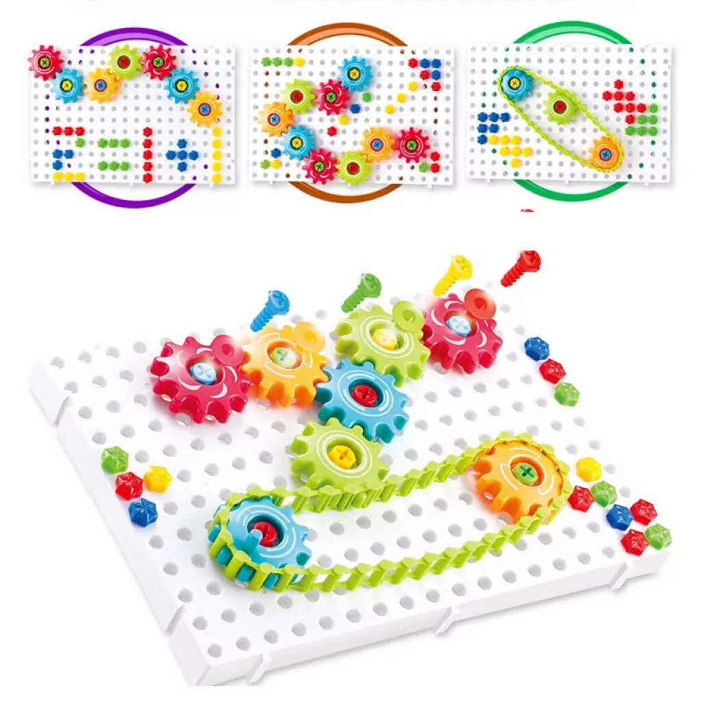 Puzzle DIY Mosaico Educativo con engranajes giratorios