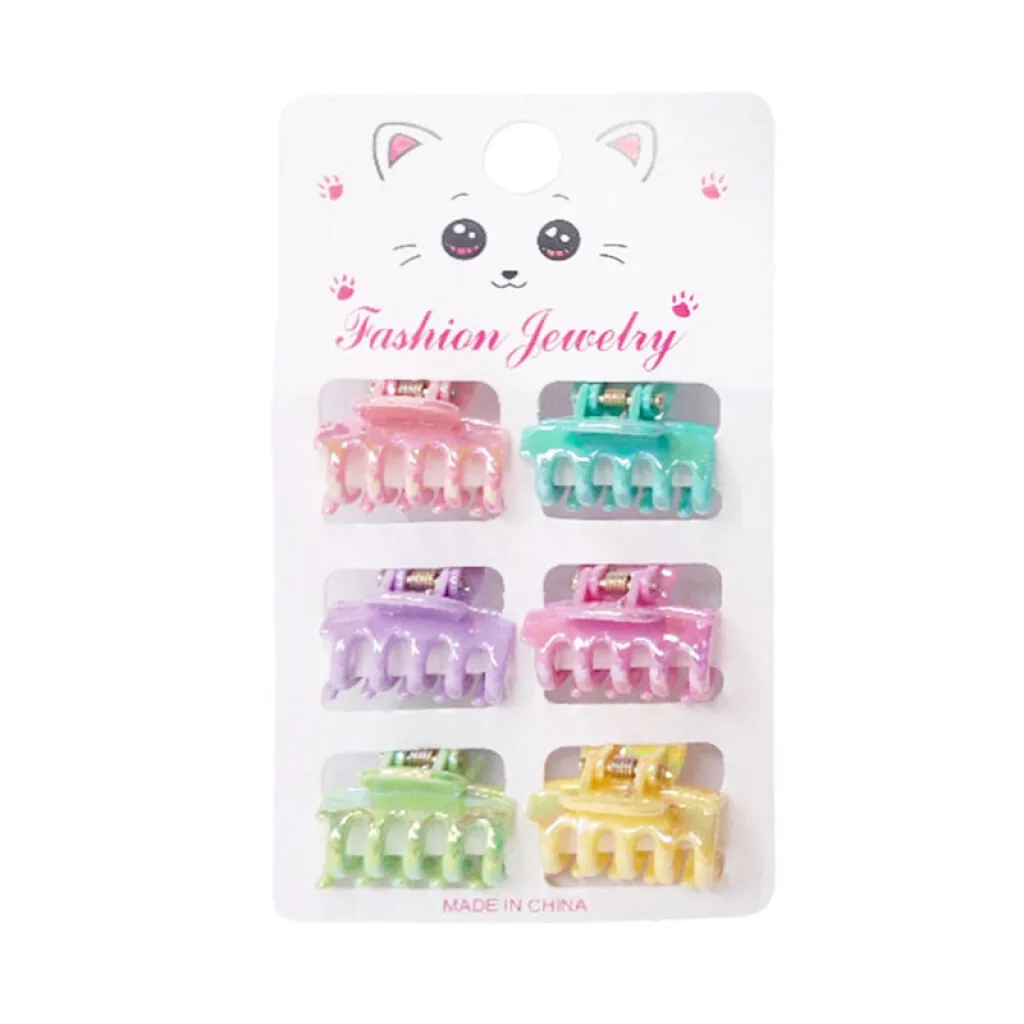 Broches pinzas de colores para el cabello 6pcs