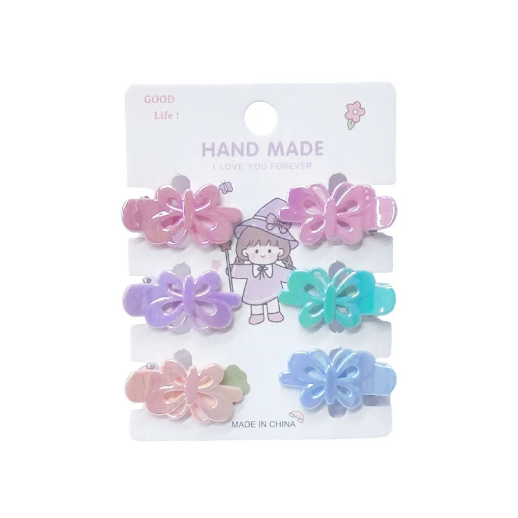 Broches pinzas para el cabello mariposas 6 pcs