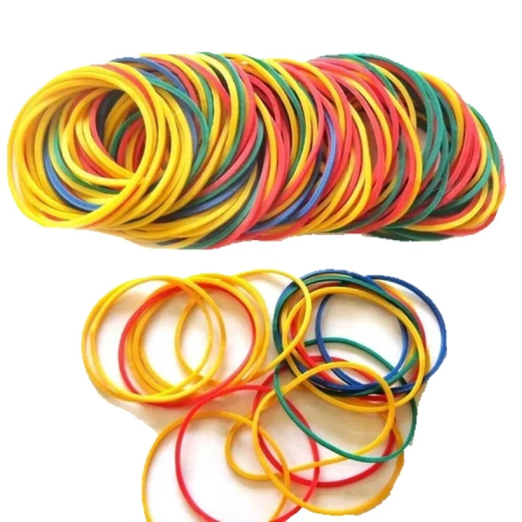 Gomitas elasticas cocina/oficina colores en caja 80 gr