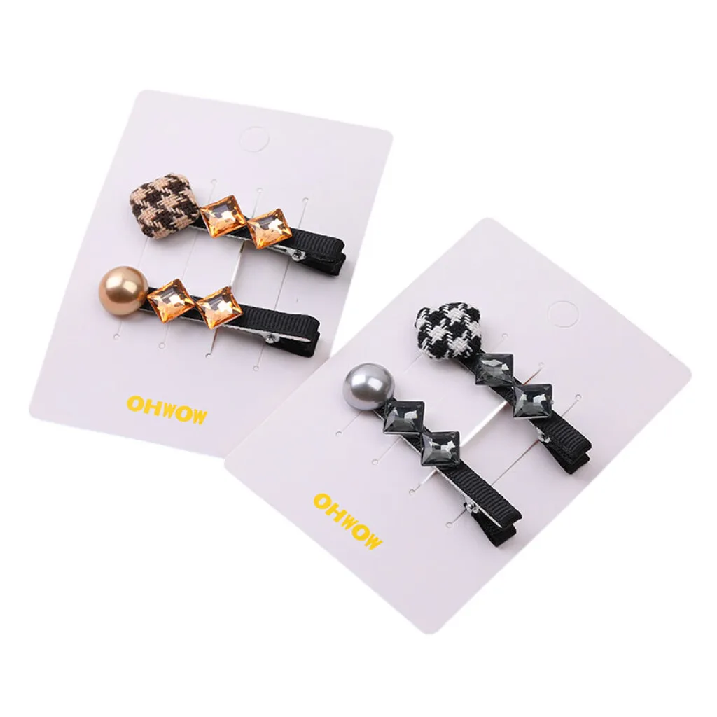 Broche pinzas para el cabello x2 c/ perla y brillantes