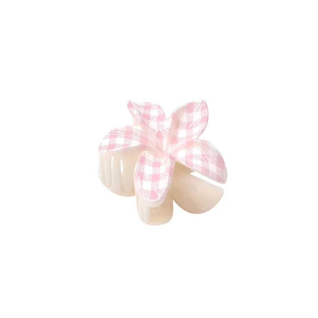 Broches pinzas flor rosada 8cm
