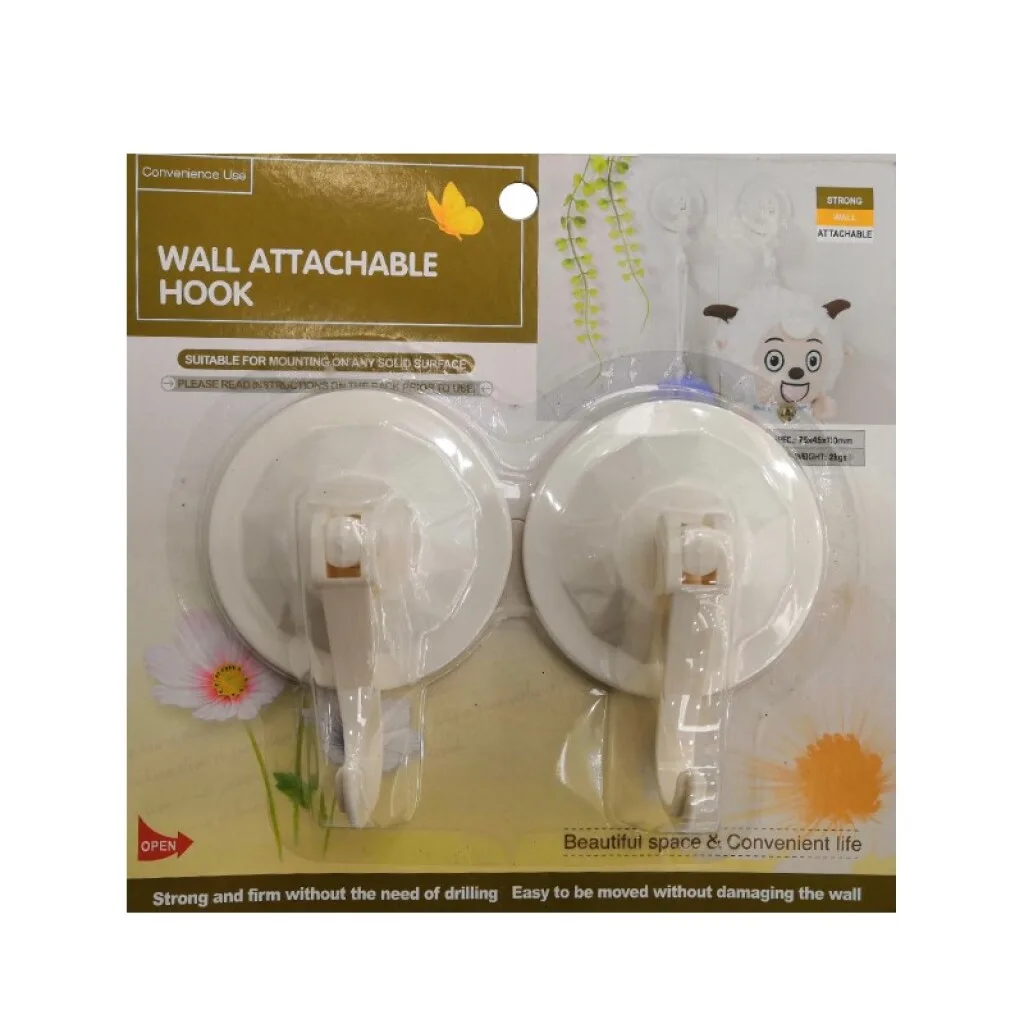 Perchas x2 p/pared en Blister 7,5x4,5x11cm