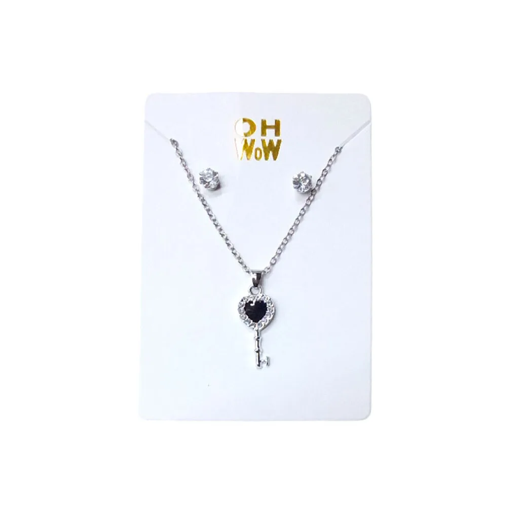 Collar y caravanas hipoalergénicas brillantes 2pcs