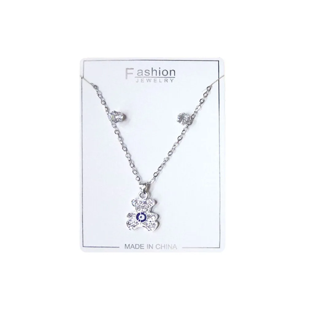 Collar y caravanas hipoalergénicas brillantes 2pcs
