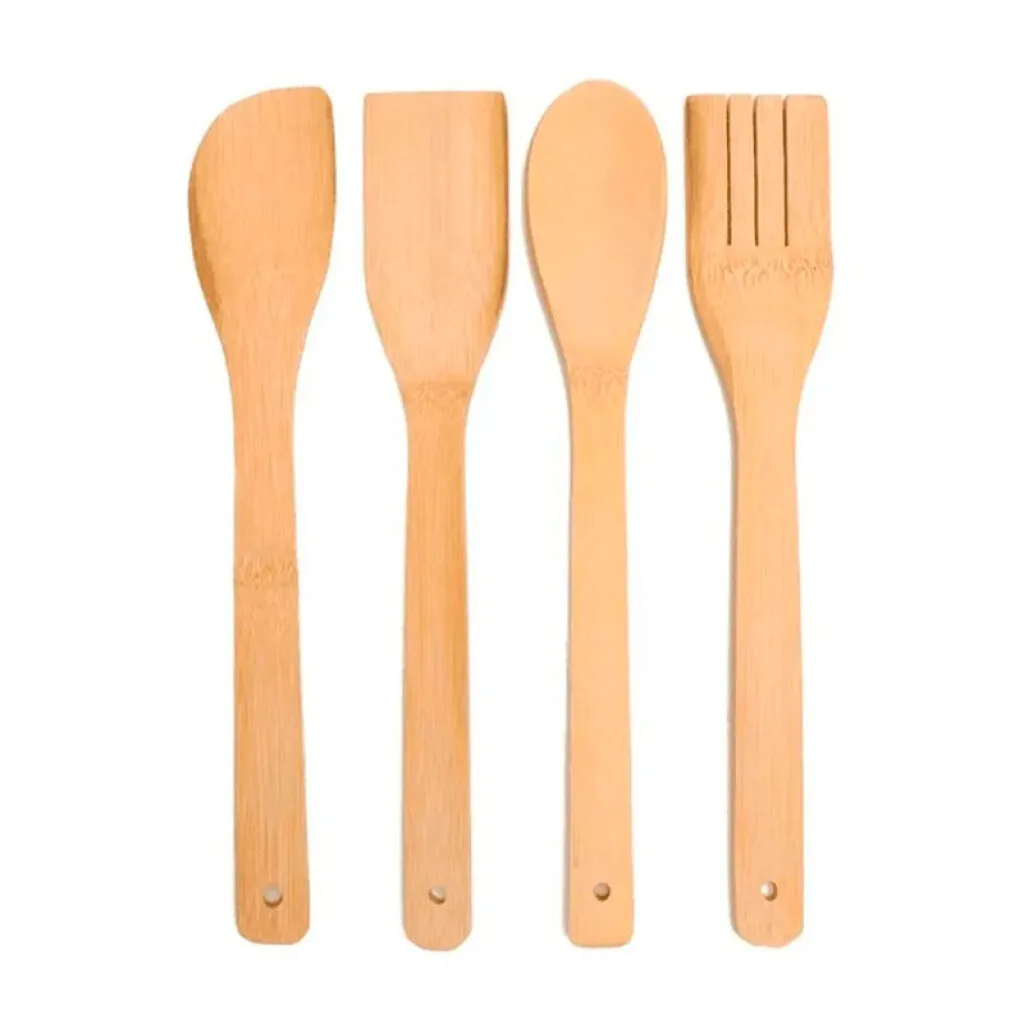 OUTLET Utensilios de cocina de bambú 4 pcs