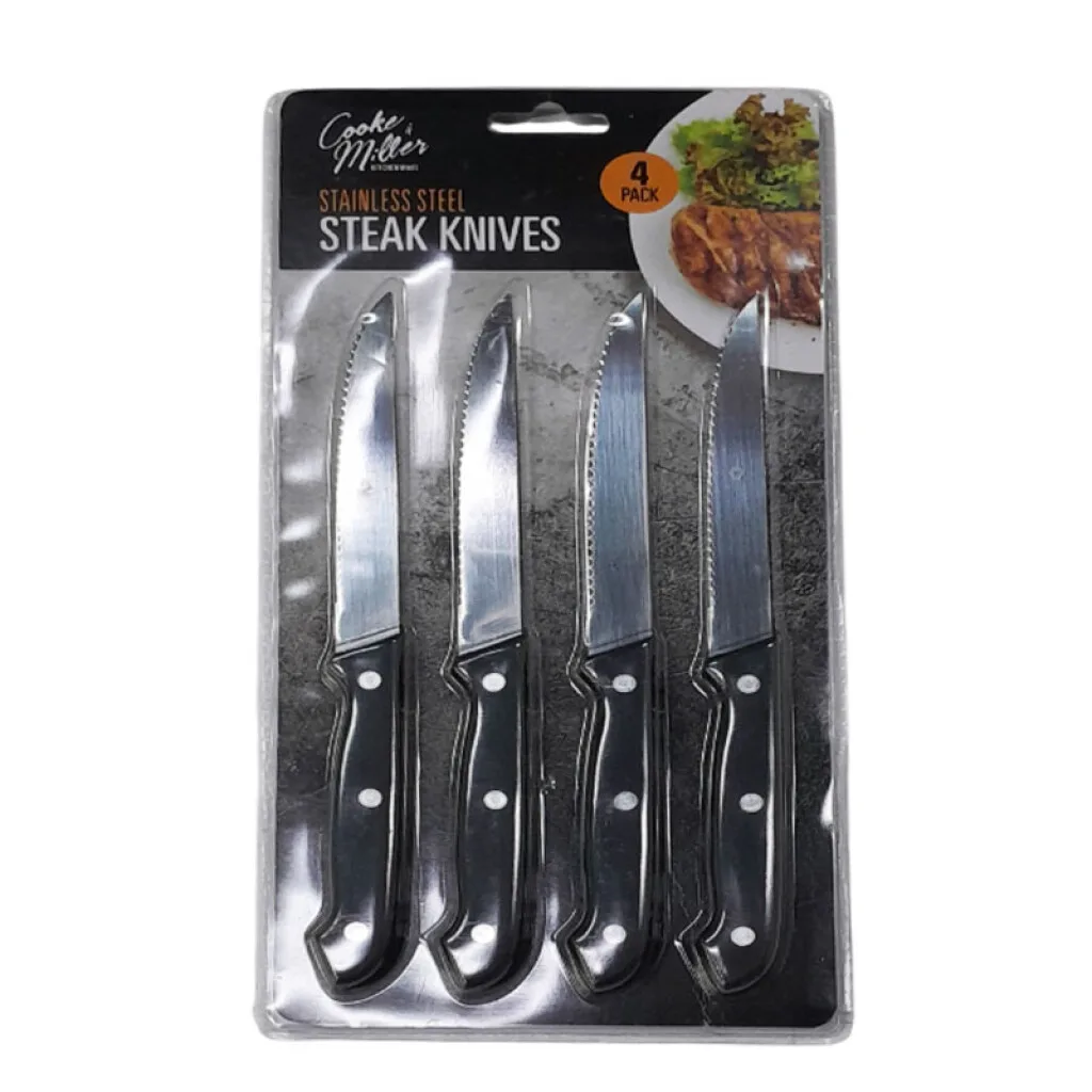 Set de cuchillos x4 unidades acero inoxidable 21cm