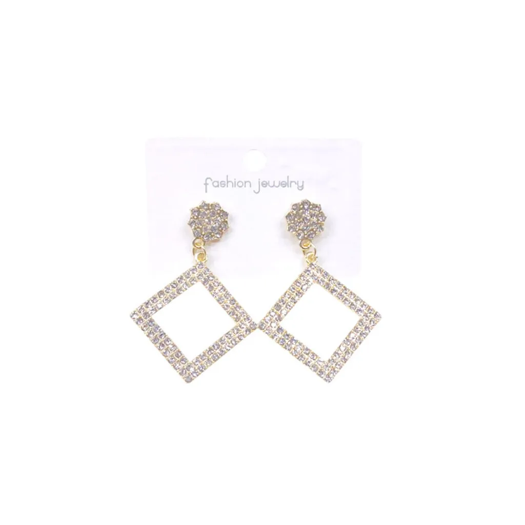 Aretes brillantes cuadrados