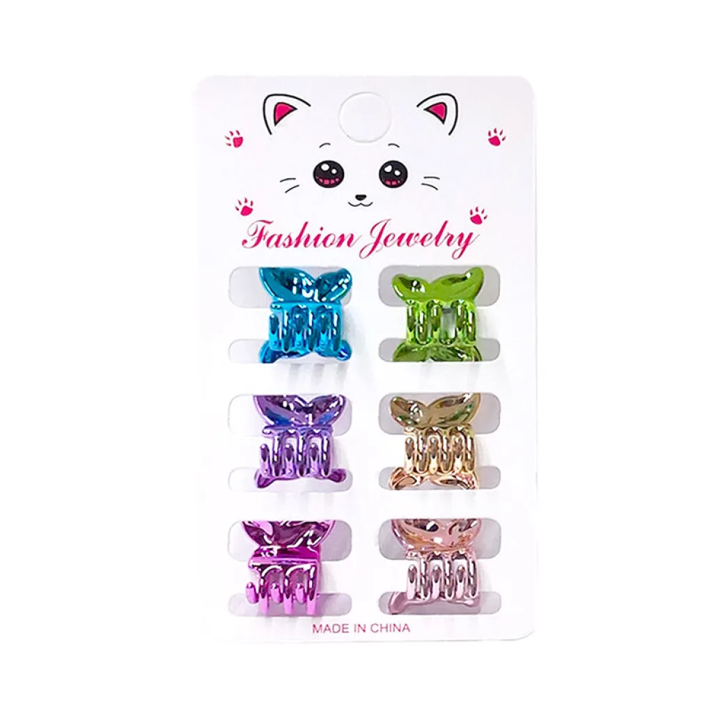 Broches pinzas de colores para el cabello 6pcs