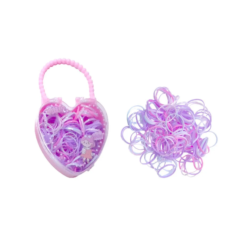 Colitas para el cabello de goma de colores carterita corazón