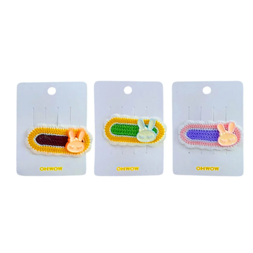 Broche pinzas para cabello tejidas c/conejito