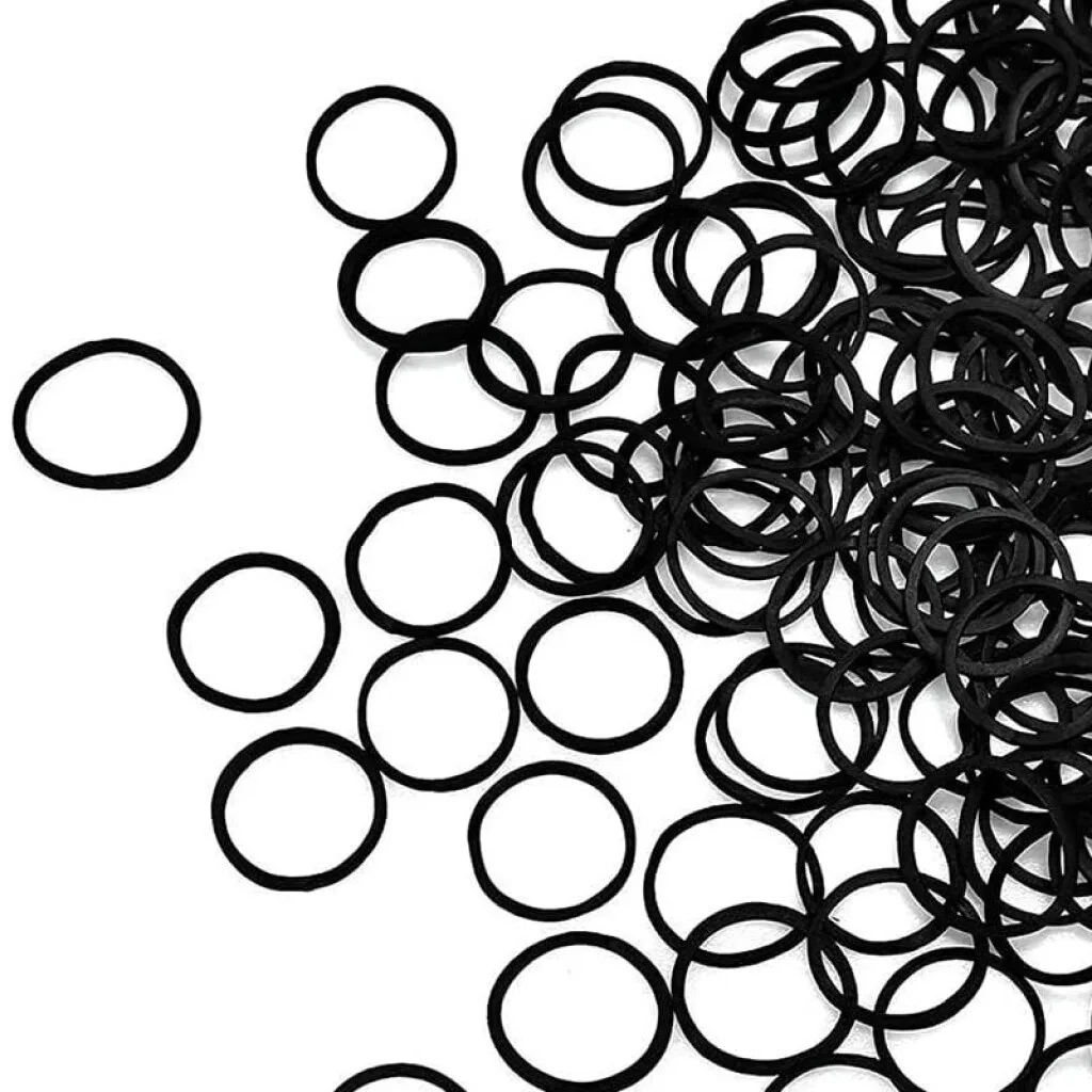 Colitas para el cabello goma negra en cajita