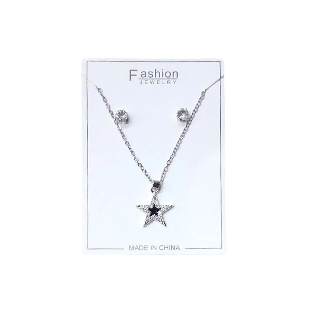 Collar y caravanas hipoalergénicas brillantes 2pcs