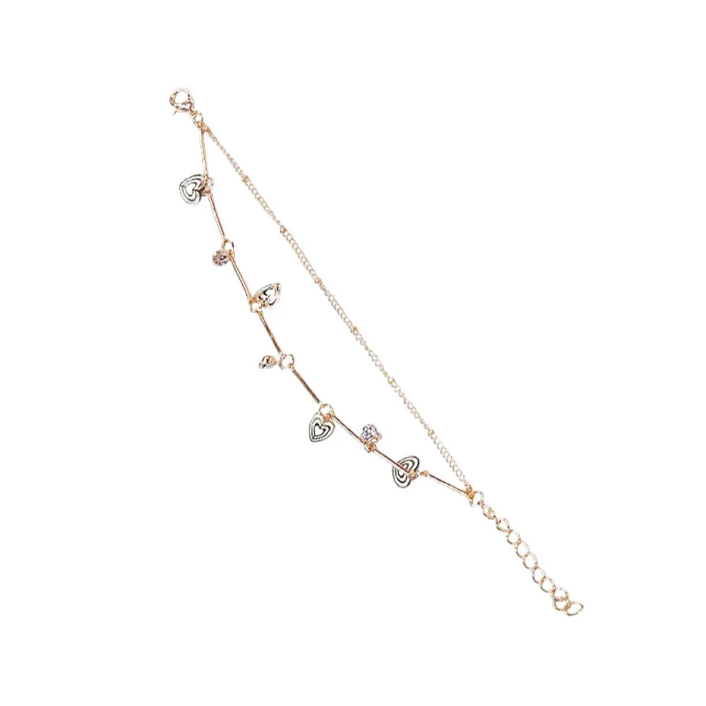 Pulsera dorada corazones