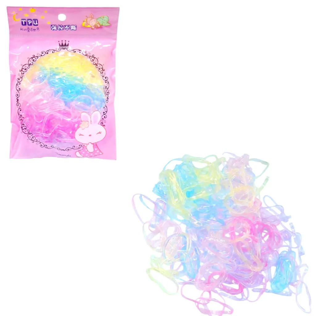 Colitas de goma de colores para el cabello