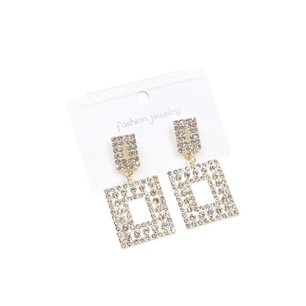 Aretes brillantes cuadrados
