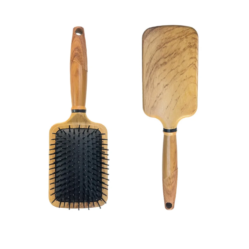 Cepillo de pelo símil madera cuadrado 25.5x8cm