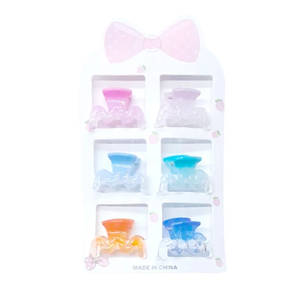 Broches pinzas de colores para el cabello 6 pcs