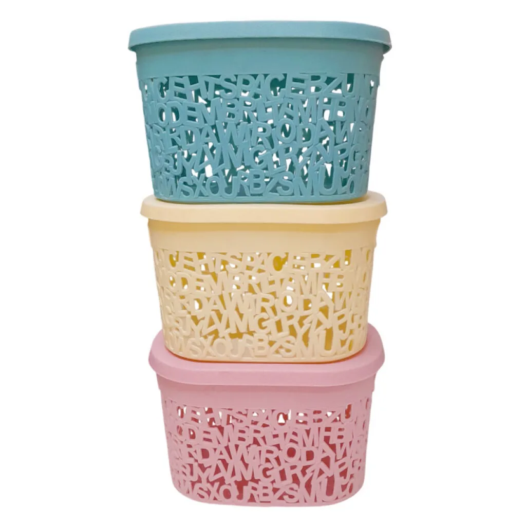 OUTLET Canasto organizador c/ tapa 28.5*21*15 cm