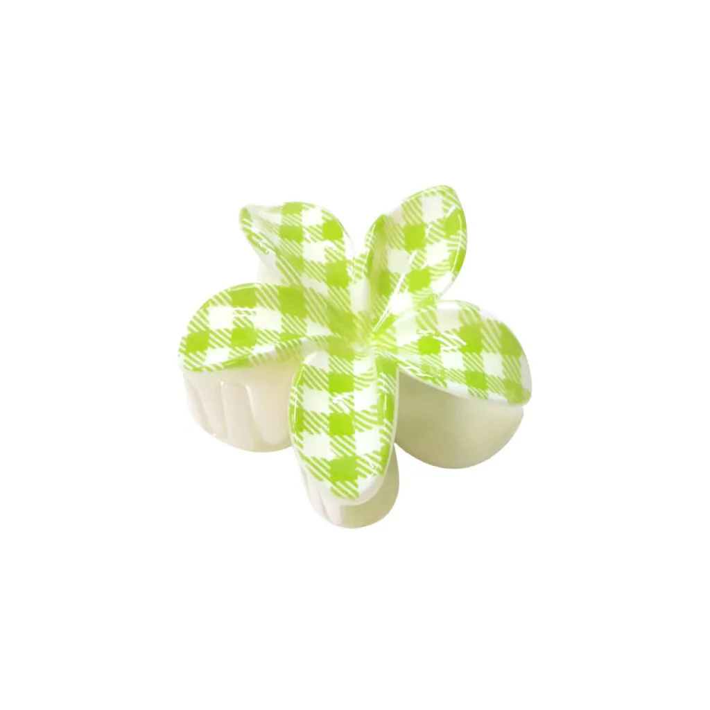 Broche pinza para el cabello flor verde 8cm