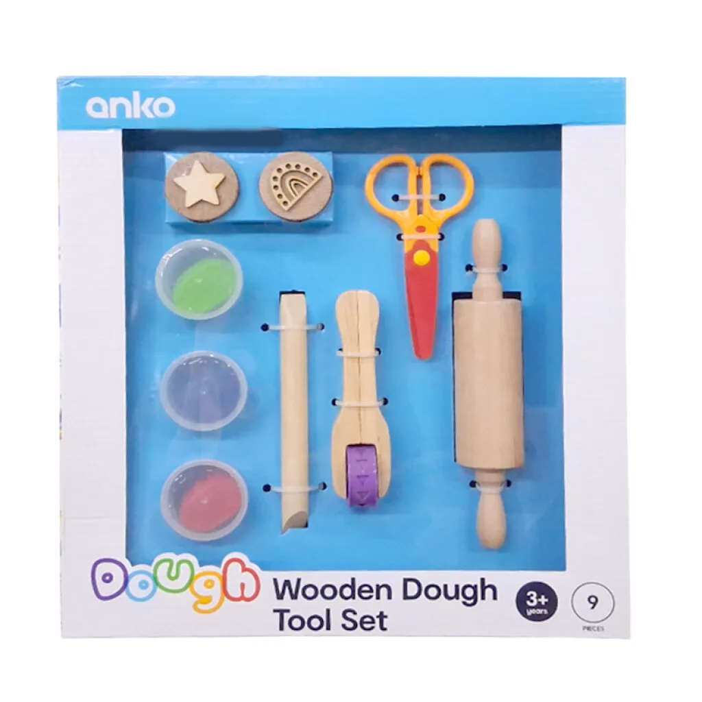 Masas de moldear con accesorios de madera 9pcs