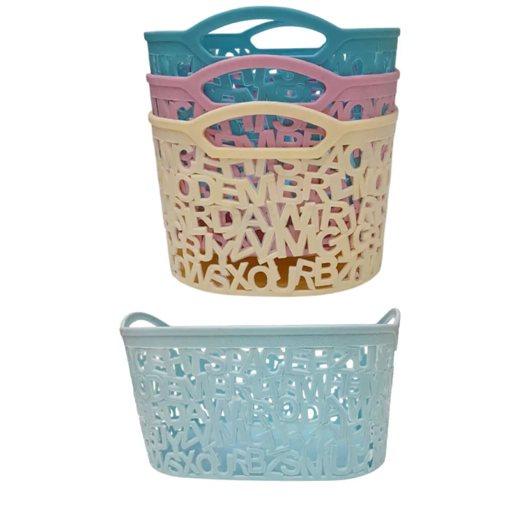 OUTLET Canasto organizador con letras 27*19*15 cm
