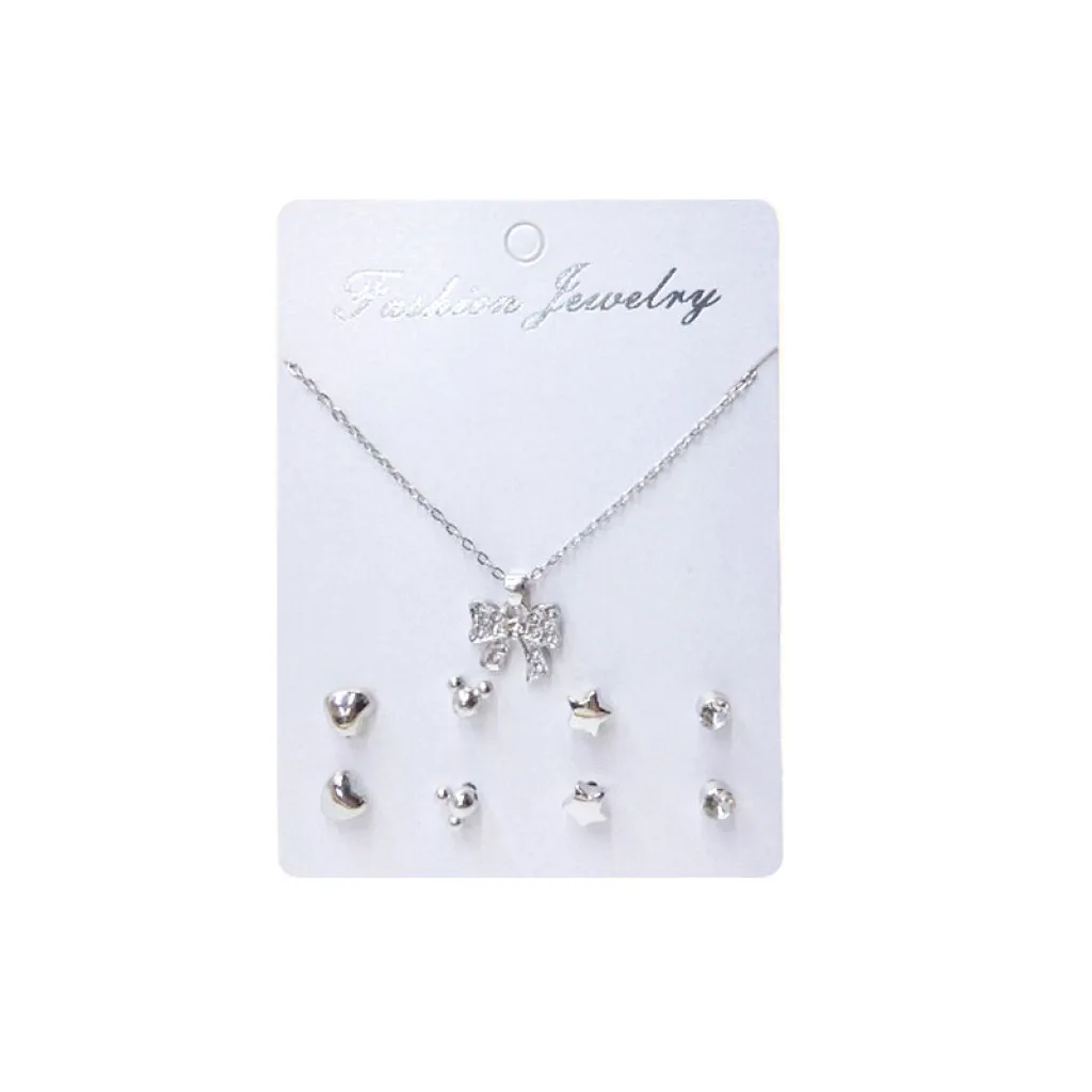 Collar y caravanas hipoalergénicas brillantes 4pcs