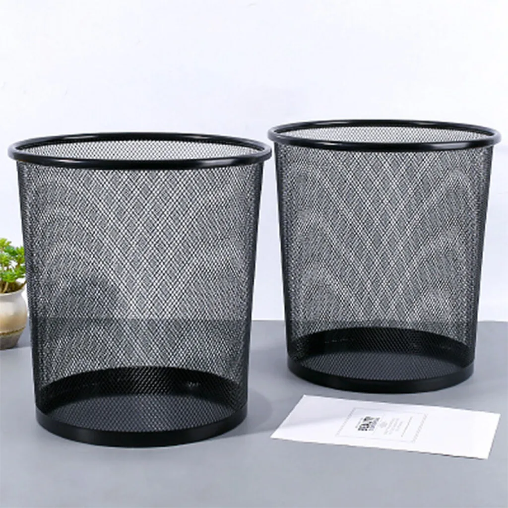 Papelera calada negra grande (OW653)