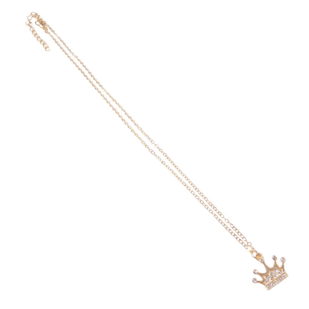 Collar dorado colgante corona
