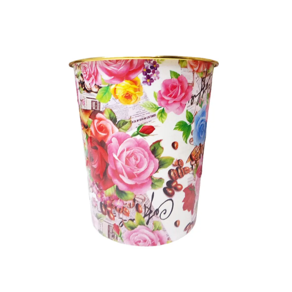 OUTLET Papelera de plástico con borde de metal 24*26 cm