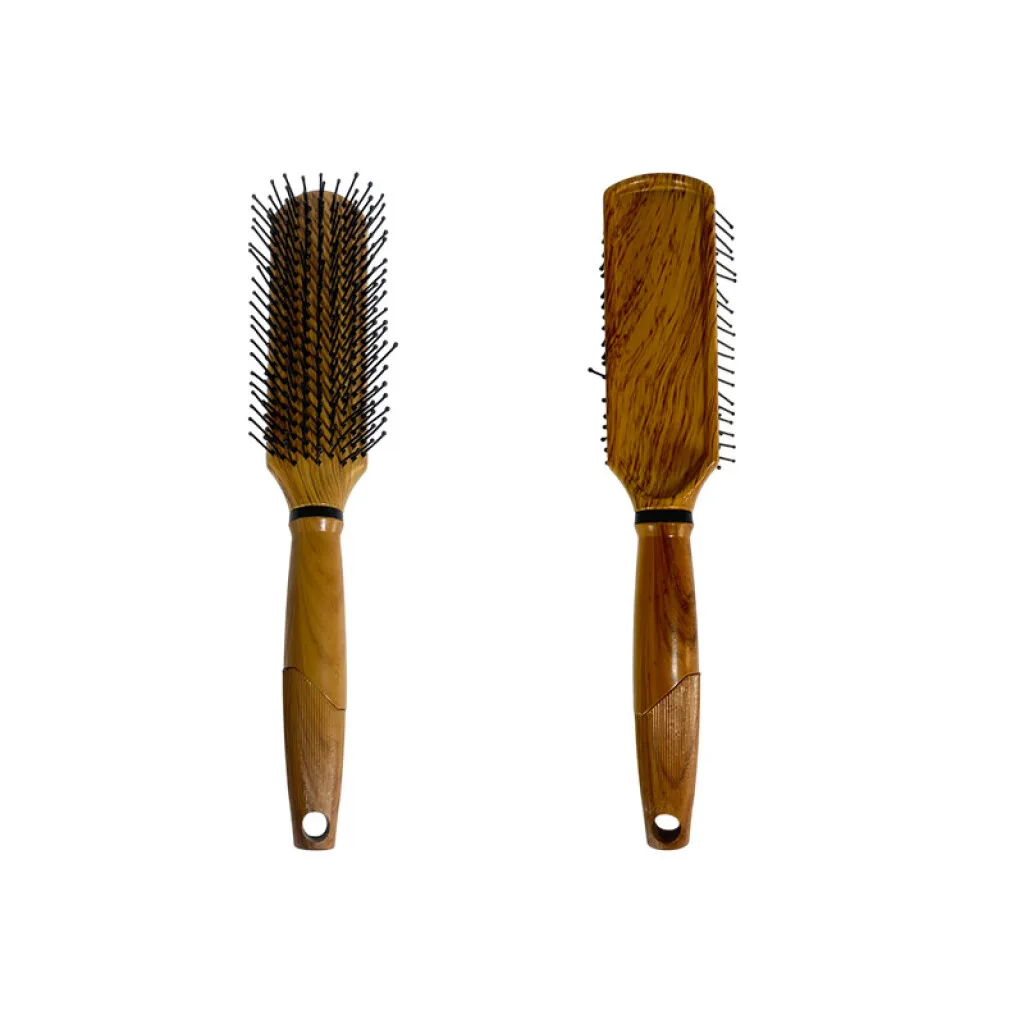 Cepillo de pelo símil madera hueco 24x4cm