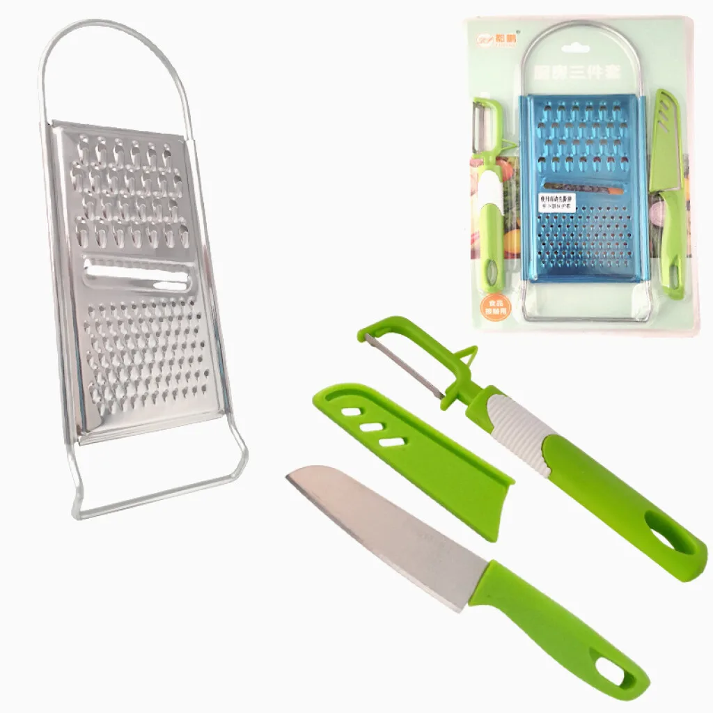Rayador de vegetales , pelapapas y cuchillo
