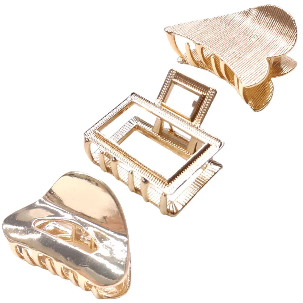 Broche pinza para el cabello dorada