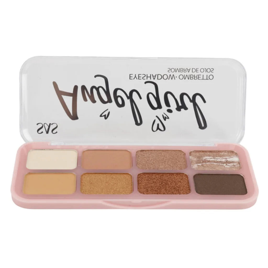 SAS Paleta de sombras matte y satinadas x8 colores, 3 tonos