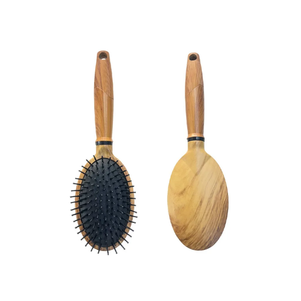 Cepillo de pelo símil madera ovalado24.5x7cm