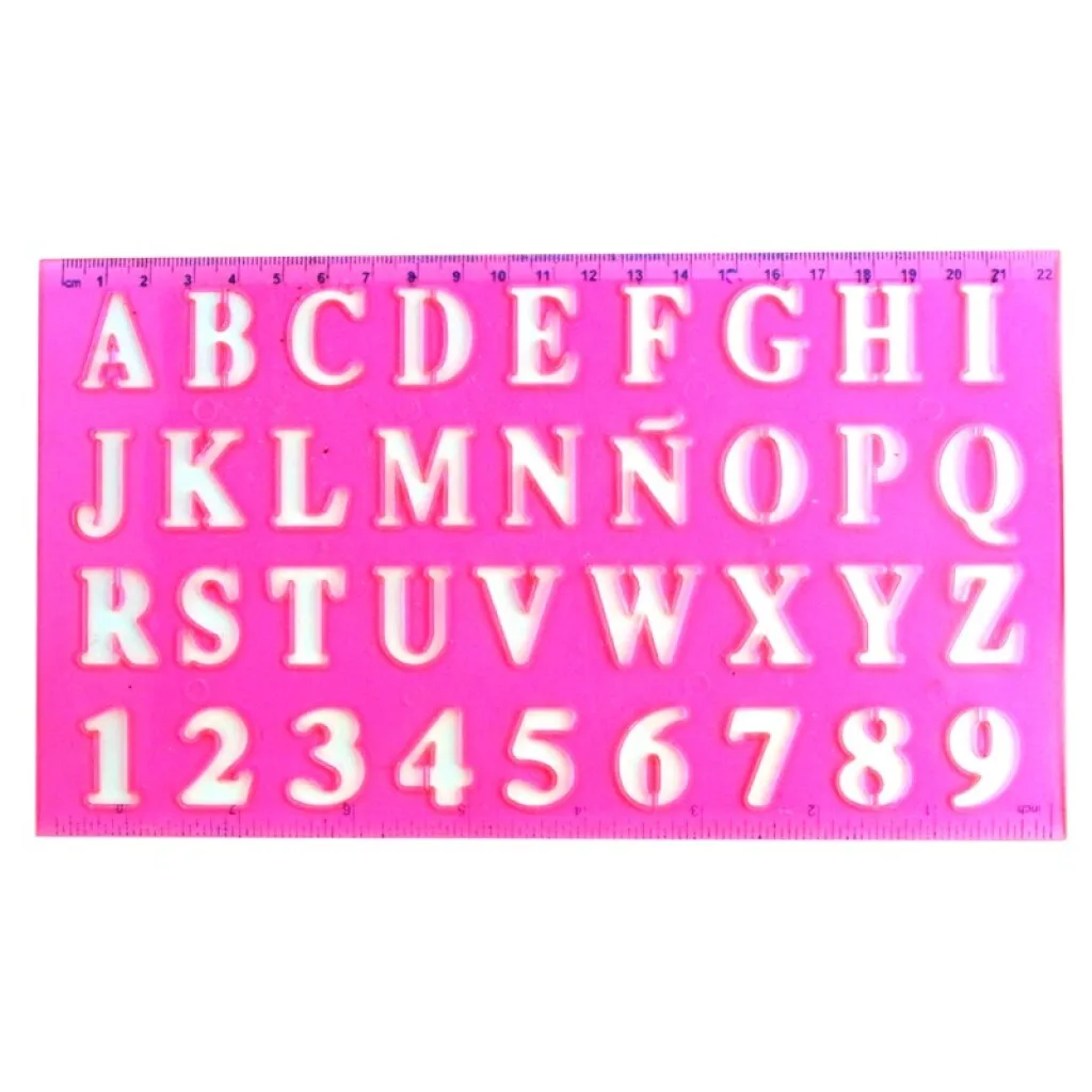 OUTLET Regla con números y letras 25*26 cm